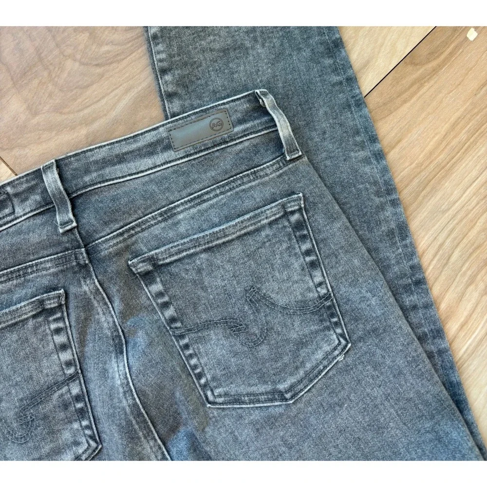 AG Adriano Goldschmied Mari High Rise Slim Straight Faded Grey Jeans 30 Stretch - Picture 13 of 13